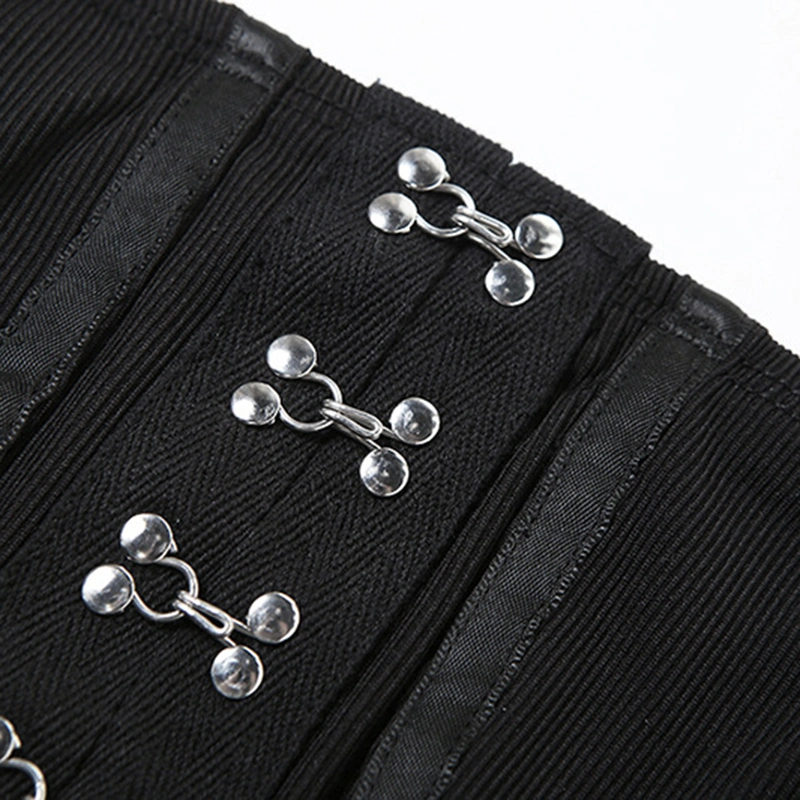 Women's Slim Tube Tops Solid Color Bandeau Metal Buckle Front Corset