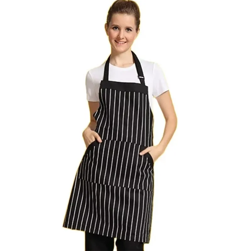 Kitchen Cooking Aprons Adjustable Bib Waterdrop Resistant Chef Apron