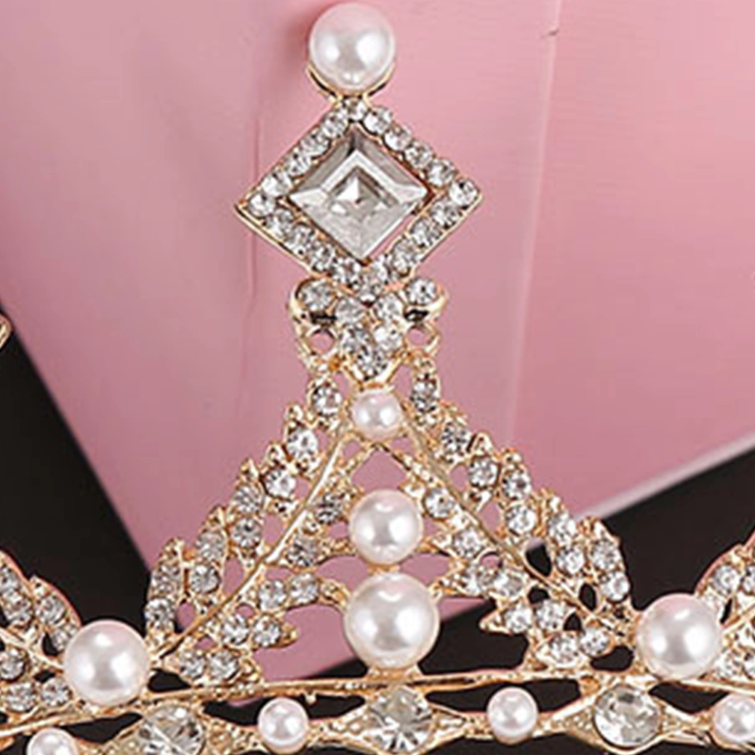 Girls Tiara Princess Crown Crystal Pearl Rhinestone Royal Headband