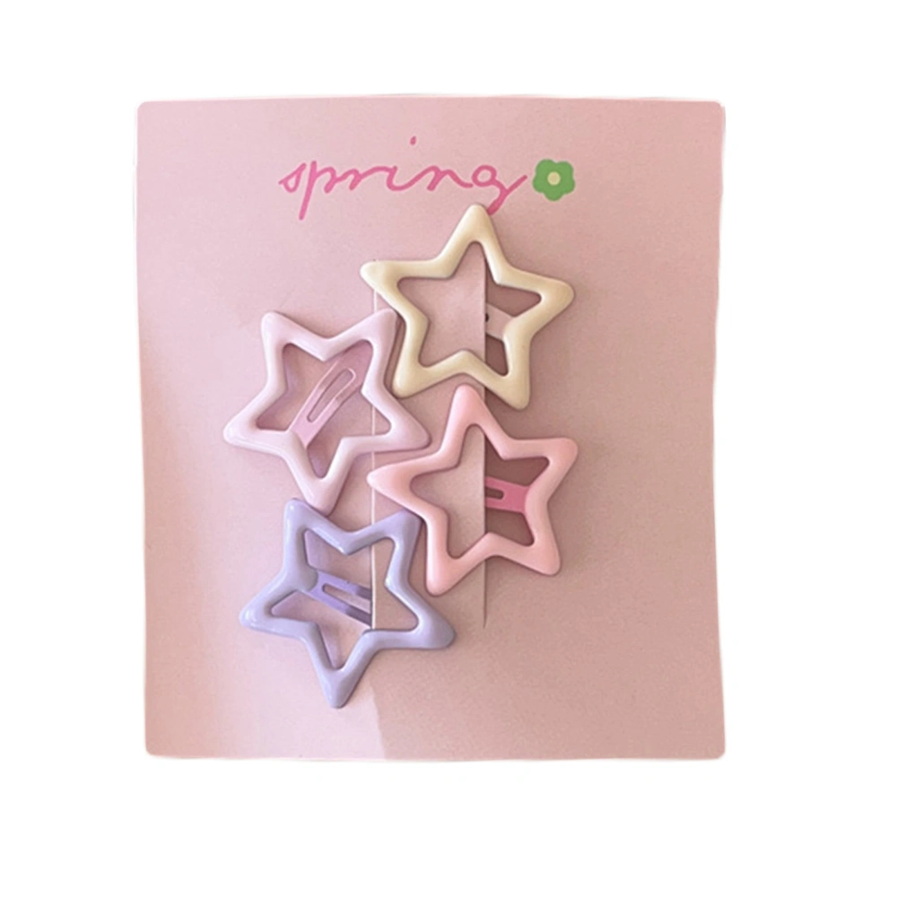 4pcs Women Girls Hair Clip, Cute Colorful Stars Butterfly Bang Clip