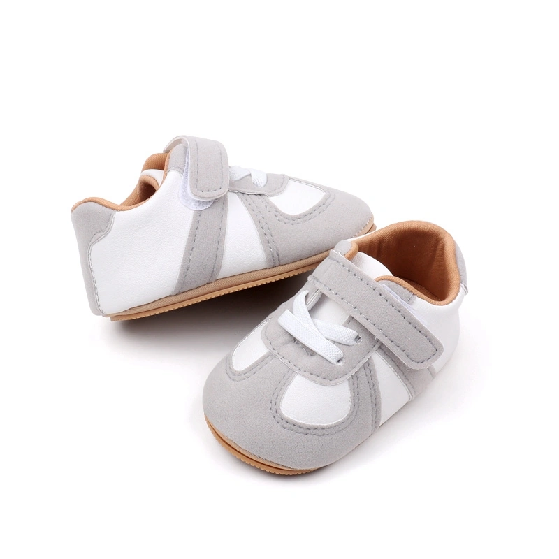 Baby Boys Girls Crib Shoes Lightweight  Non-Slip Leather Sneakers