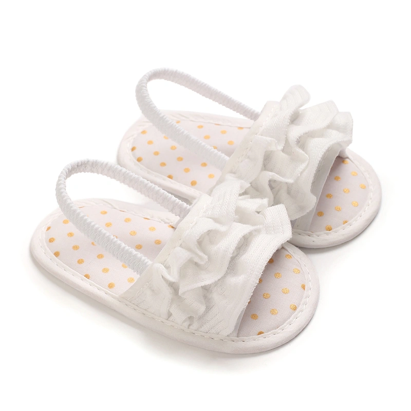 Infant Baby Girls Sandals Cute Dot Ruffles Anti-Slip Soft Sole Shoes