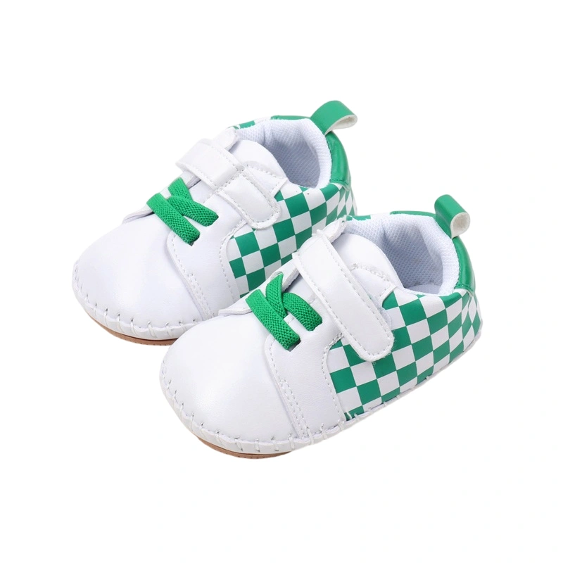 Baby Sneaker, Flexible Non-slip Plaid Flats Casual First Walking Shoes