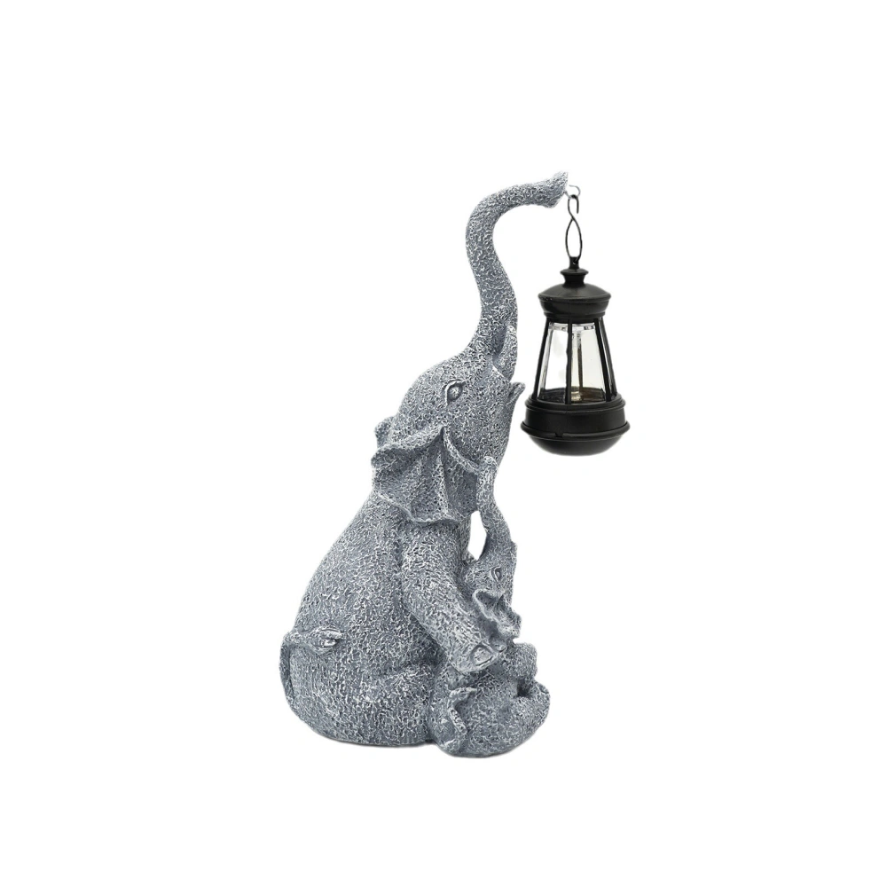 Elephant Solar Statue Light for Garden Decor, Outdoor LED Lamp