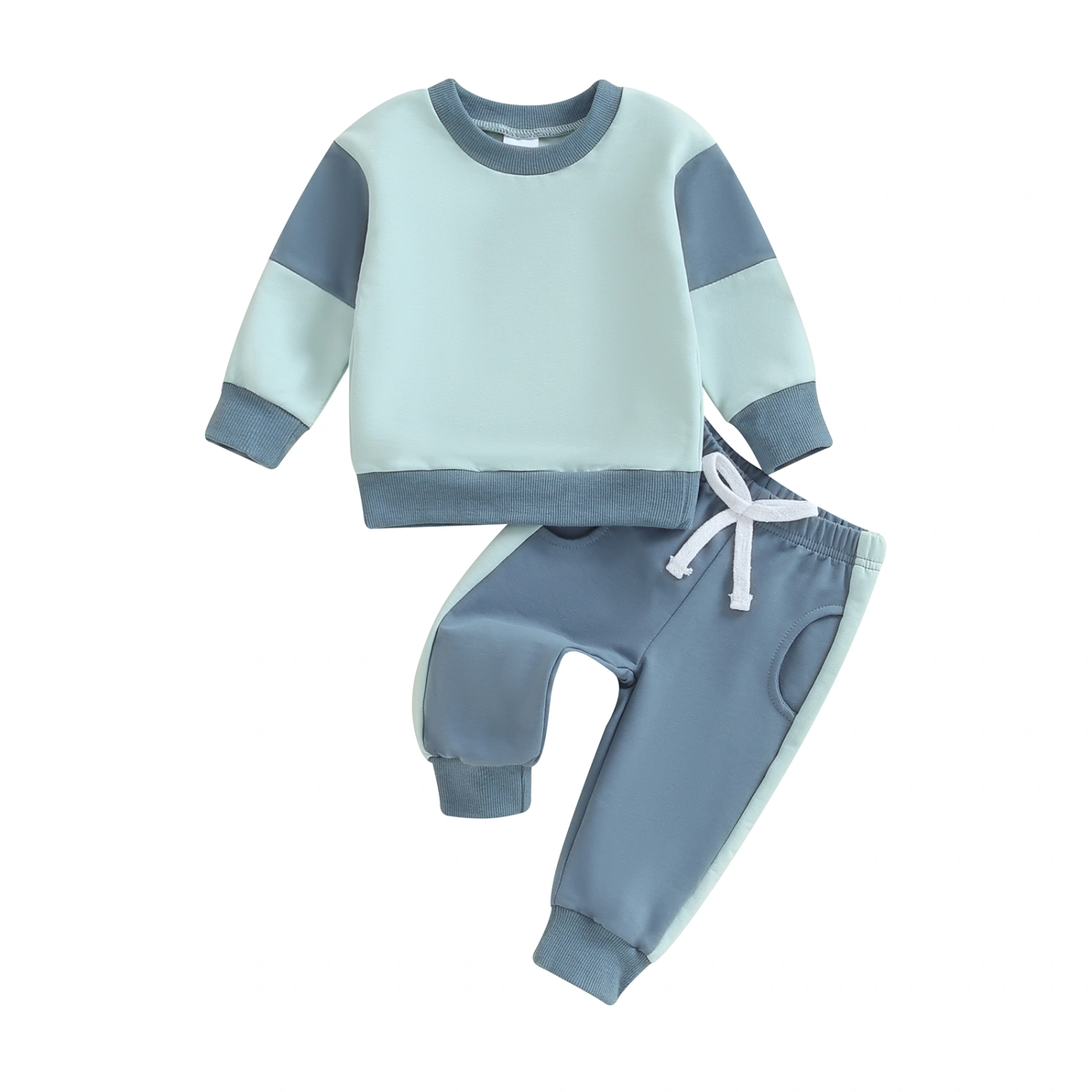 Baby Boy Fall Clothes Contrast Colors Sweatshirt and Sweatpants
