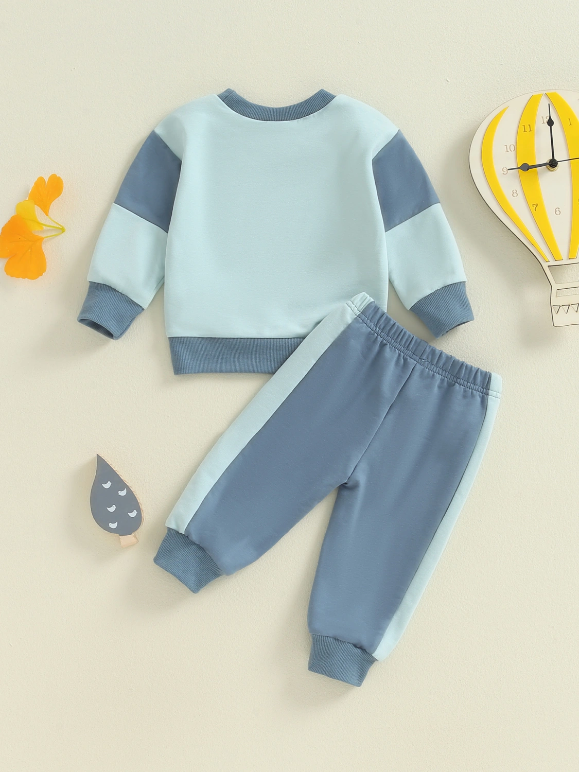 Baby Boy Fall Clothes Contrast Colors Sweatshirt and Sweatpants