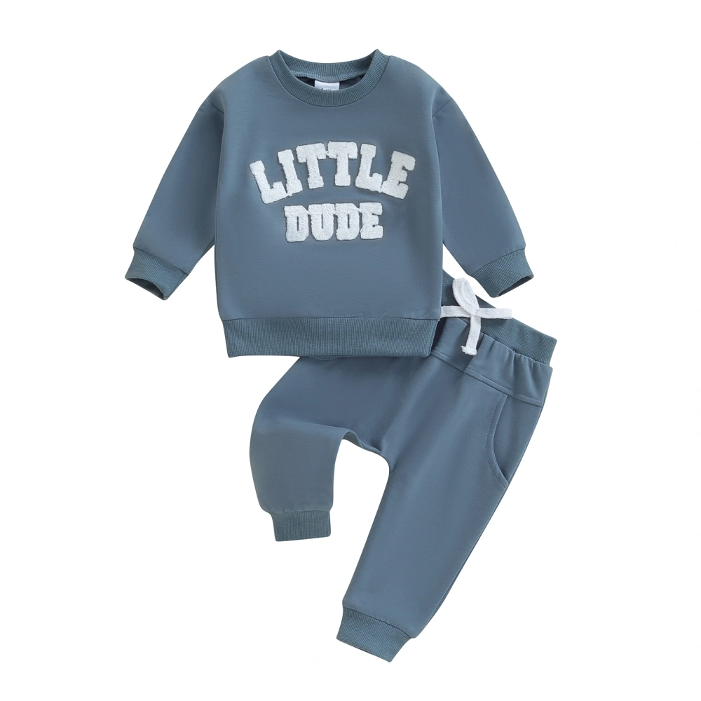 Toddler Boys Set Letter Embroidered Sweatshirt Long Pants Outfits