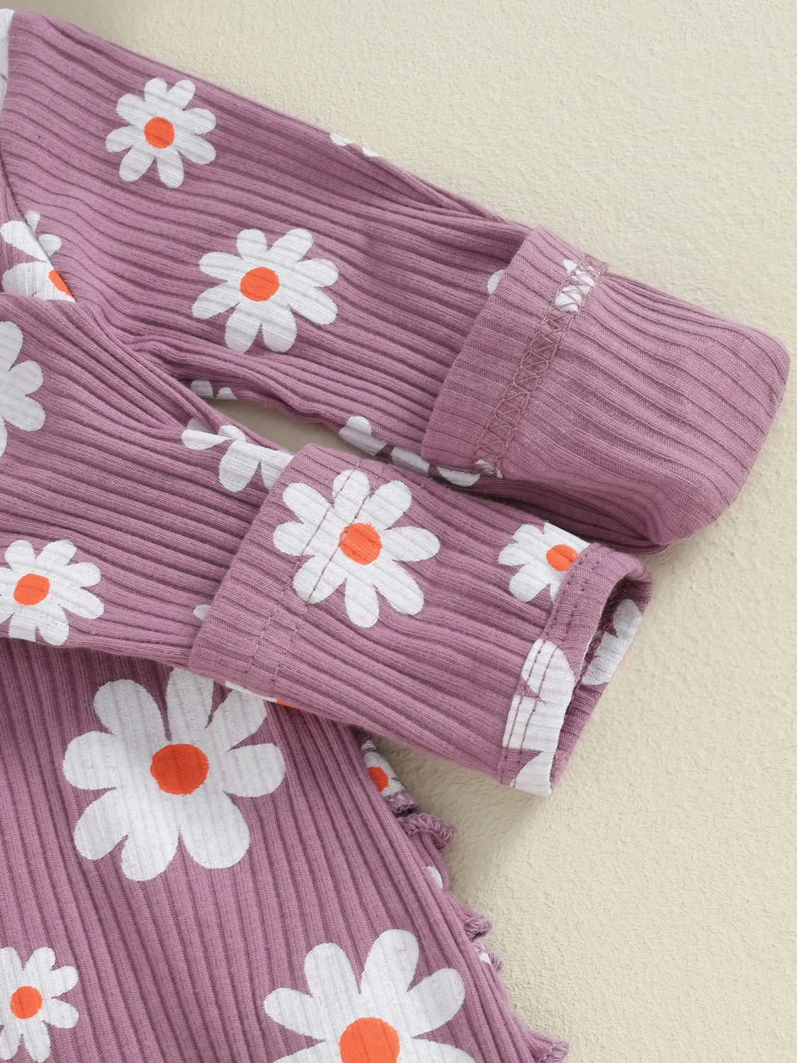 Baby Girl Footies Rompers Flower Print Jumpsuits with Headband