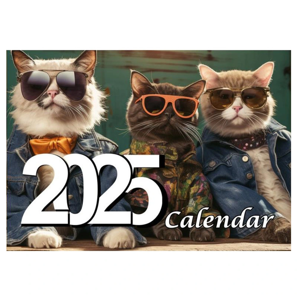 2025 Cat Desk Calendar Monthly Planner Desktop Flip Calendar for Home 