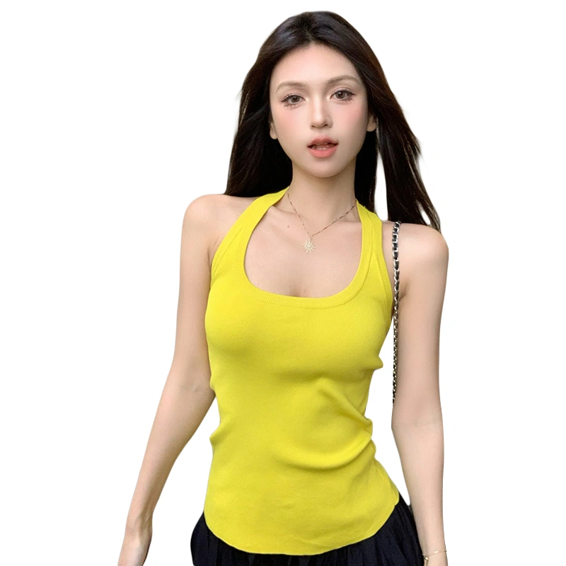 Women Tank Top, Sleeveless U-neck Solid Slim Fit Summer Vest