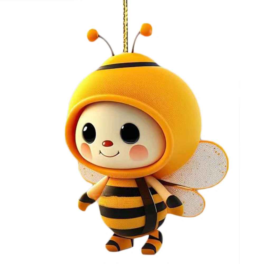 Cute Bees Car Hanging Ornament, Cartoon Mirrior Hanging Accessories