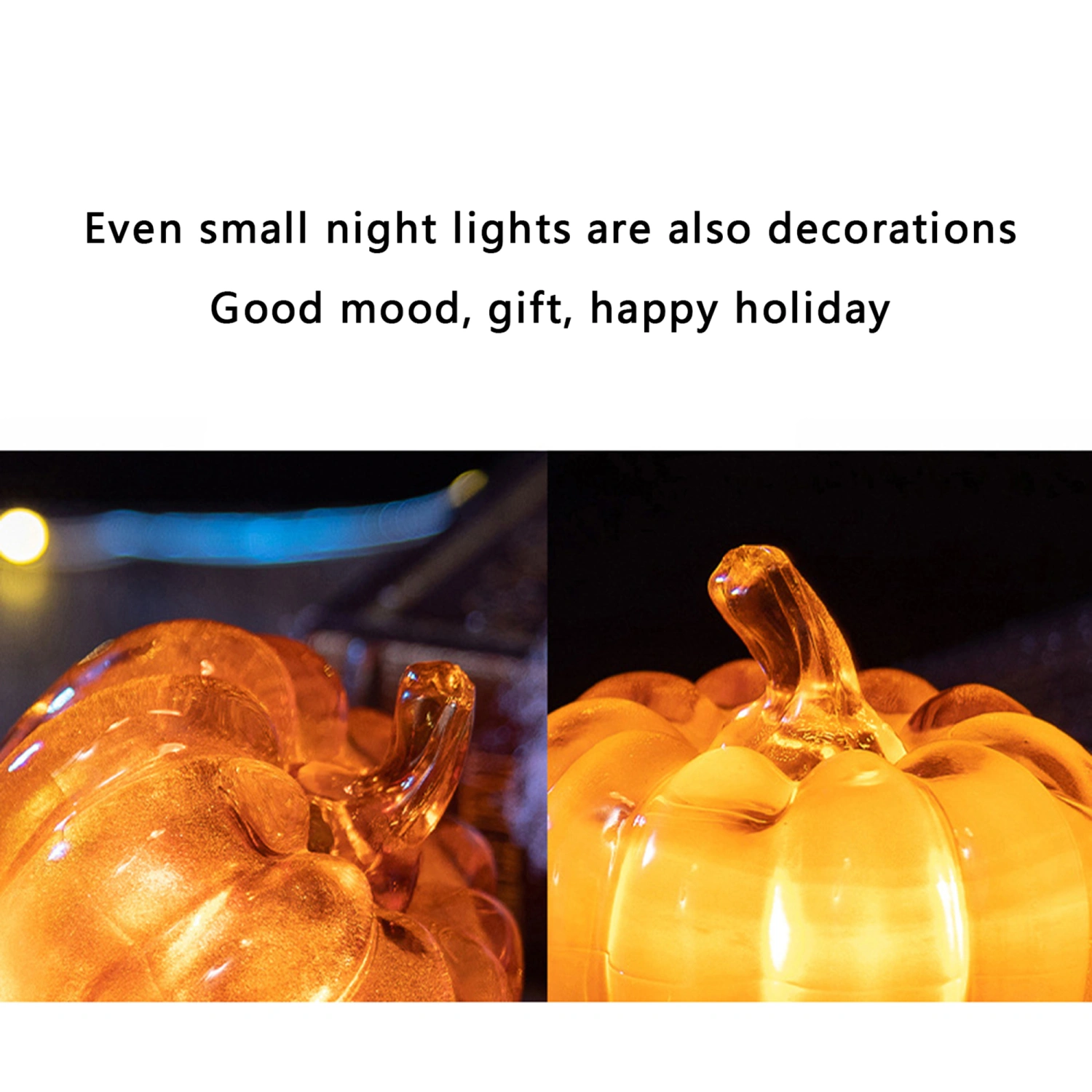 Cute Pumpkin Night Light Battery Powered Bedside Lamp Nightlight