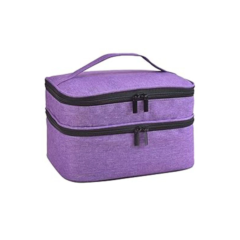 Makeup Bag, Multi-pocket Zipper Closure Nail Polish Carrying Case