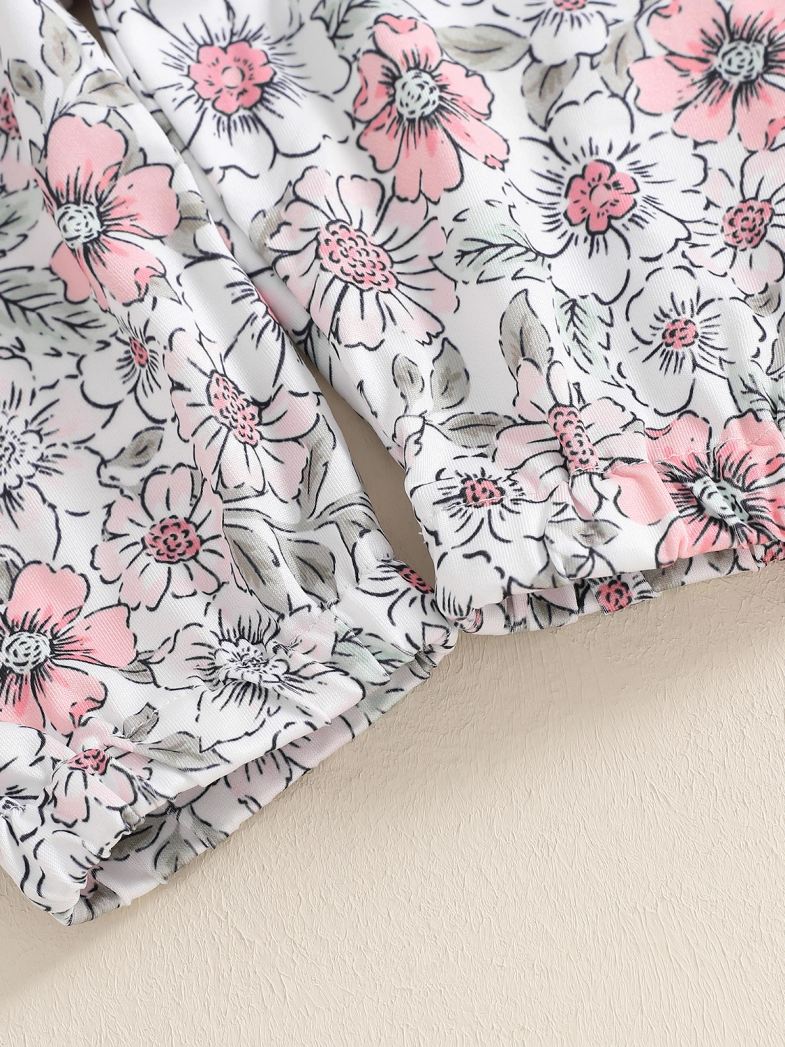 Baby Girl Sets Letter Romper Floral Bow Pants Hat Headband Outfit