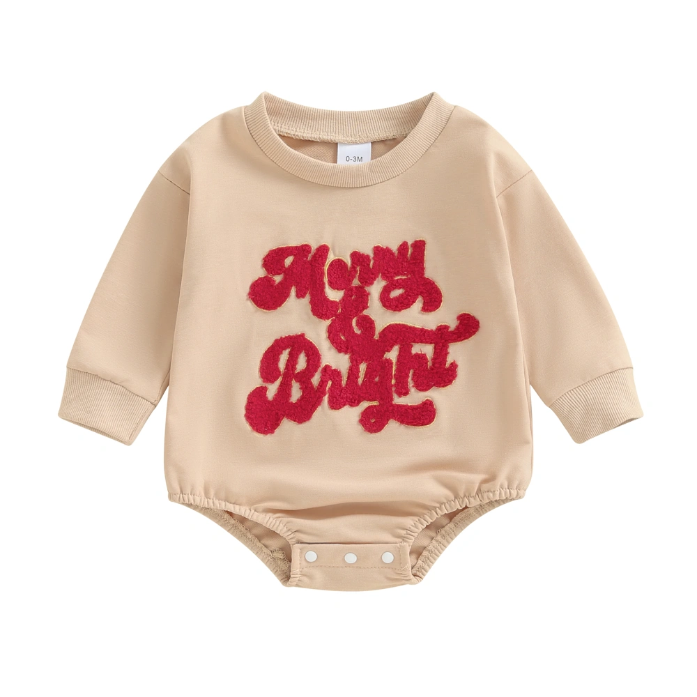 Baby Fall Romper Letter Embroidery Long Sleeve Bubble Jumpsuit 