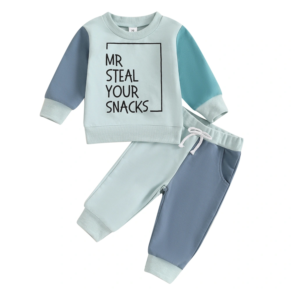 Toddler Boys Fall Outfits Letter Print Sweatshirts and Long Pants