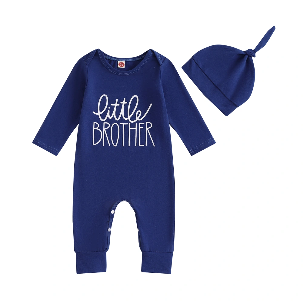 Baby Boy Letter Set Long Sleeve Round Neck Romper Hat Fall Outfits