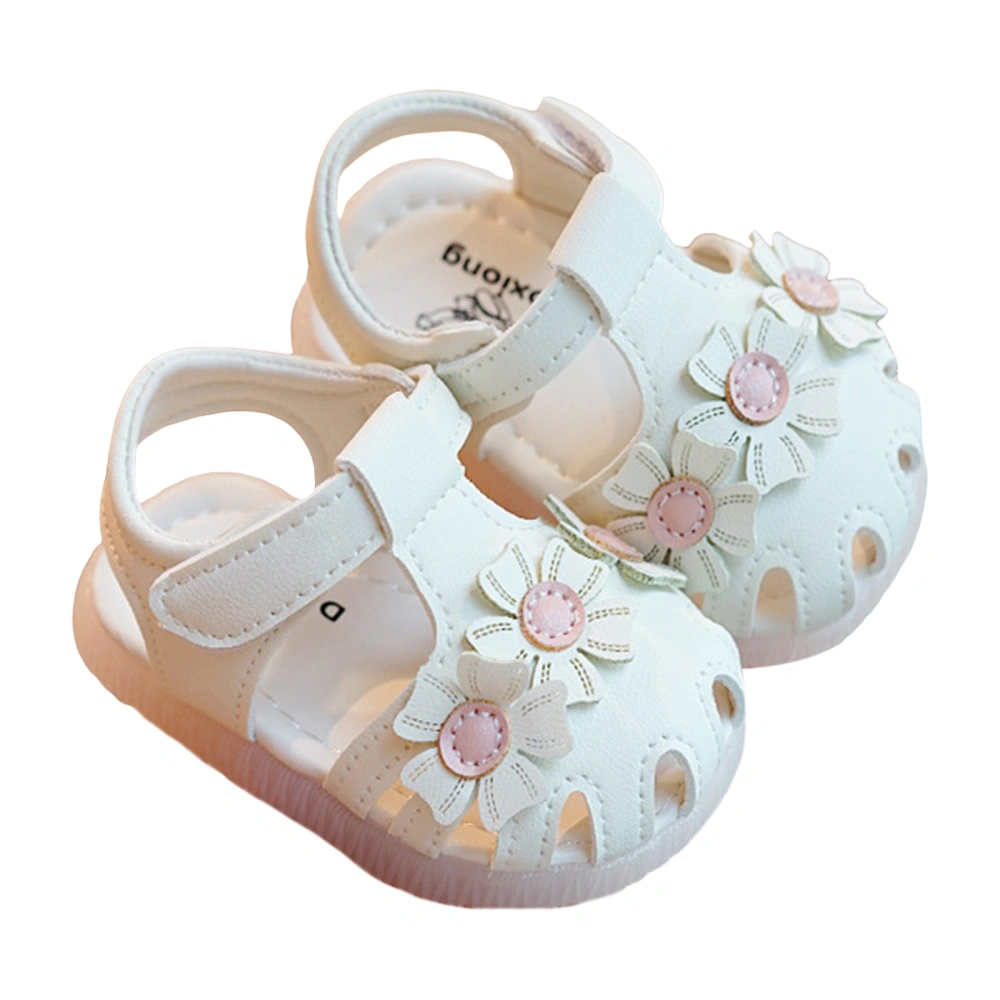 Girl Summer Sweet Sandals Anti-slip Sole Closed-Toe 3D Flower Shoes