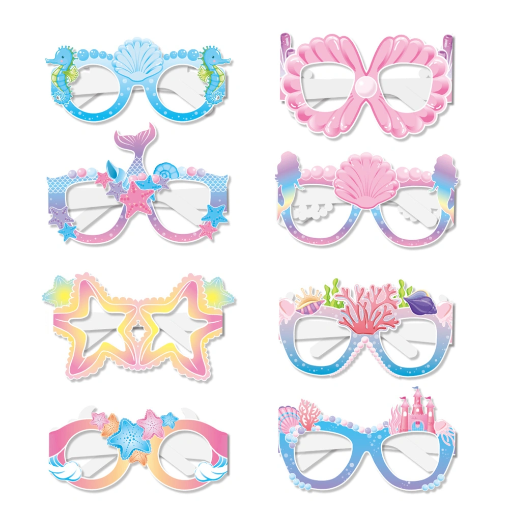 Funny Paper Eyeglasses Photo Booth Props Mermaid Party Decorations