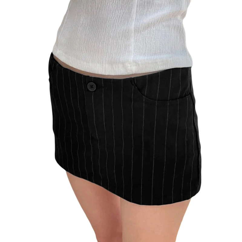 Women's Summer Mini Striped Skirt High Waist Pencil Skirt for Daily