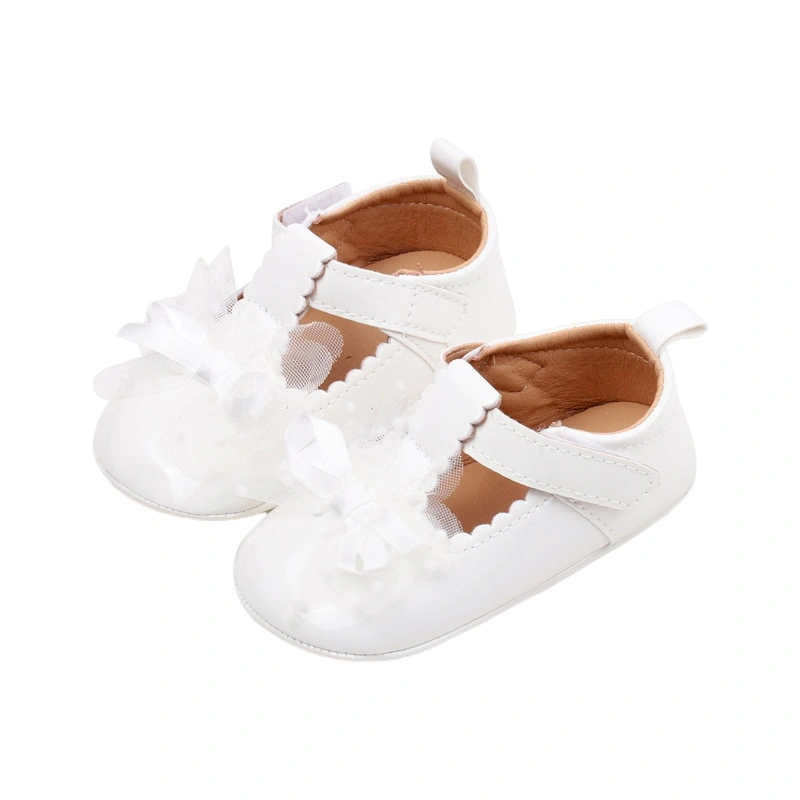 Infant Baby Girls Moccasins Lace Bowknot Soft Sole Flat Shoes