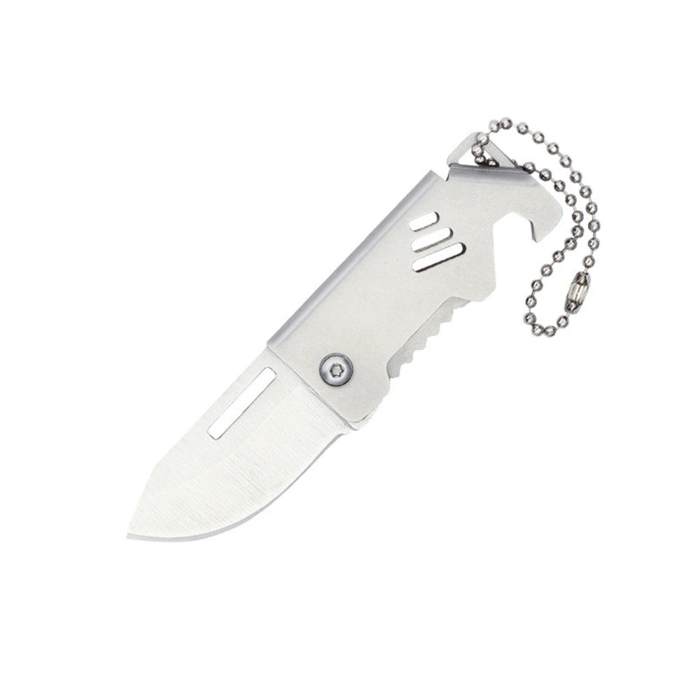 Pocket Knife Keychain Multifunctional Folding Knife with Bottle Opener