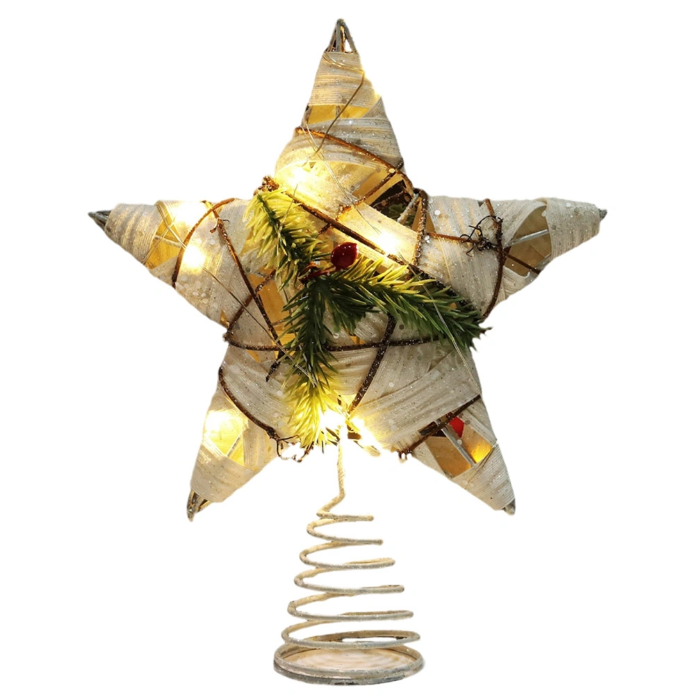 Christmas Tree Topper Cute Hollowed out Star Tree Top with Light