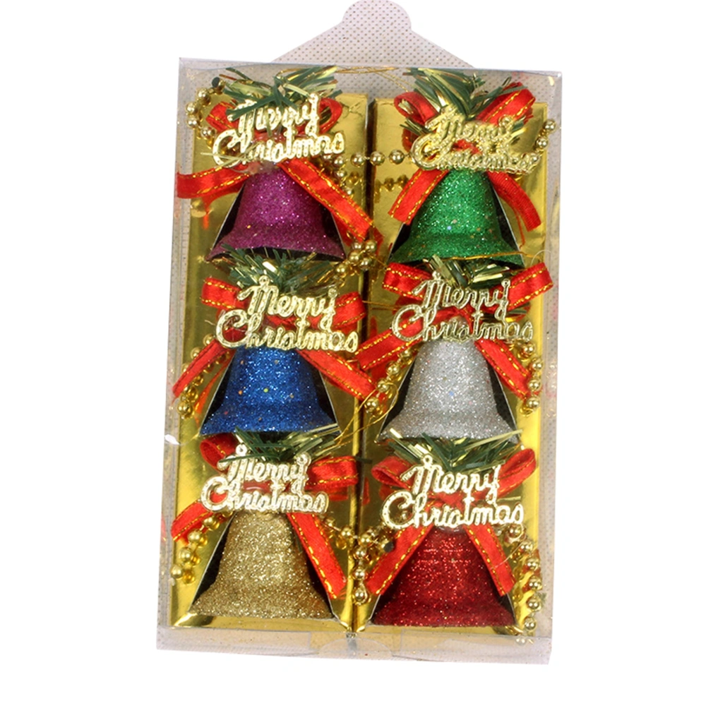 Christmas Tree Decorations Hanging Rustic Shiny Bells Ornaments 