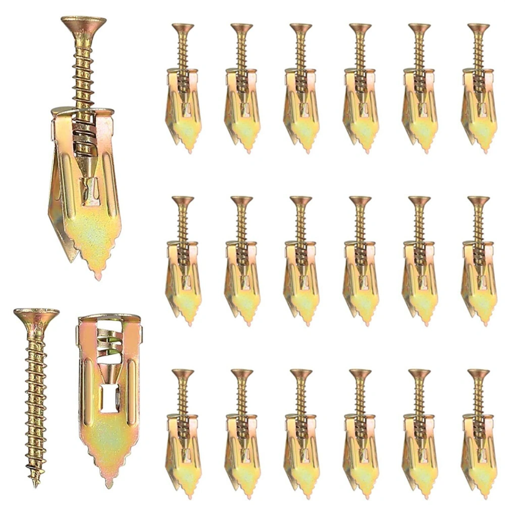 Self-Drilling Anchors with Screws Kit 50Pc Drywall Anchors 50Pc Screws