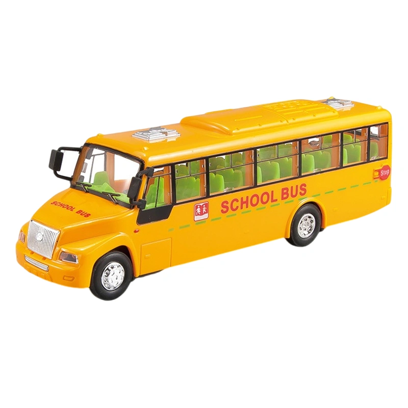 School Bus Toy with Flashing Lights & Sound, Friction Powered Bus Toy