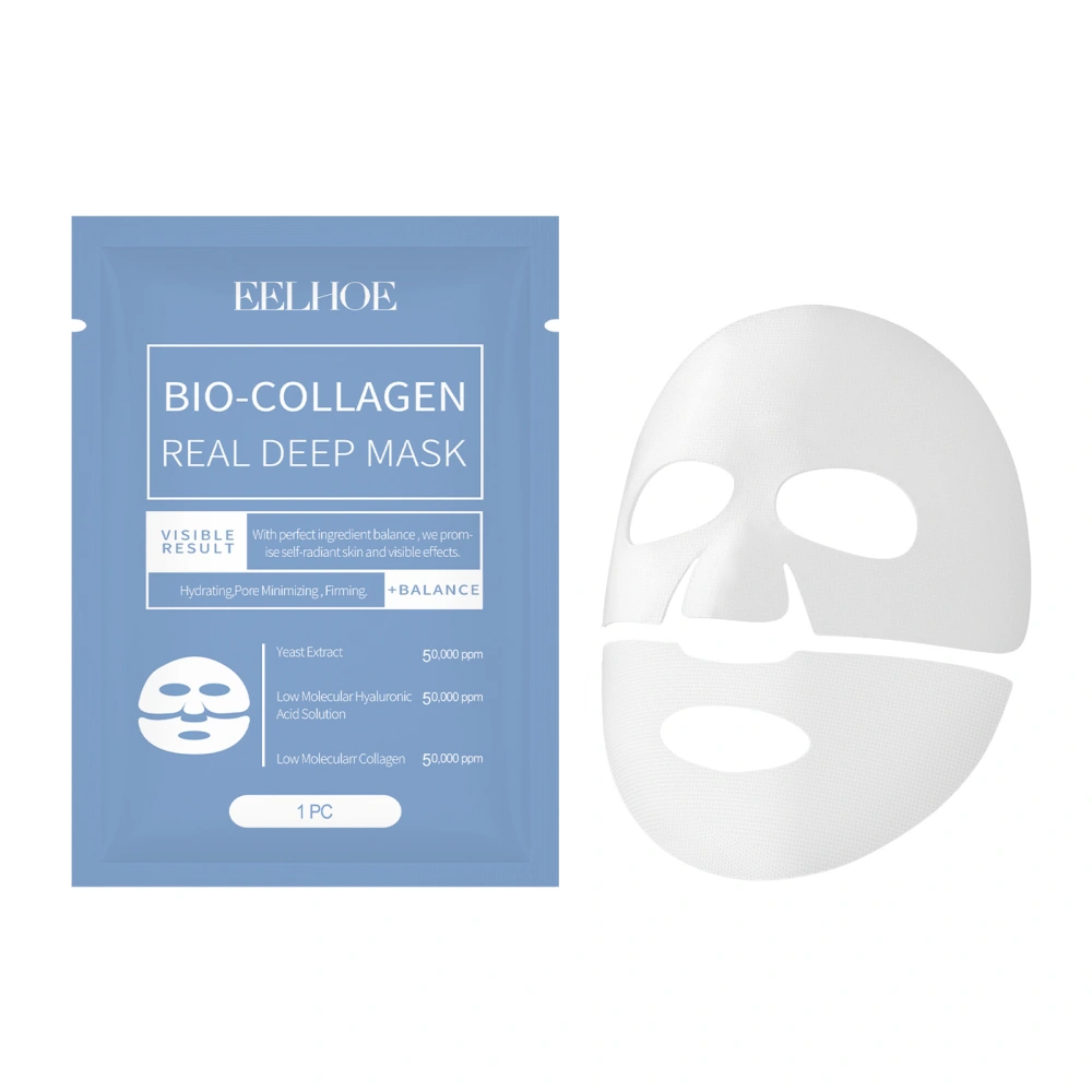 Collagen Face Mask, Face Sheet Mask with Hyaluronic Acid, Vitamin E