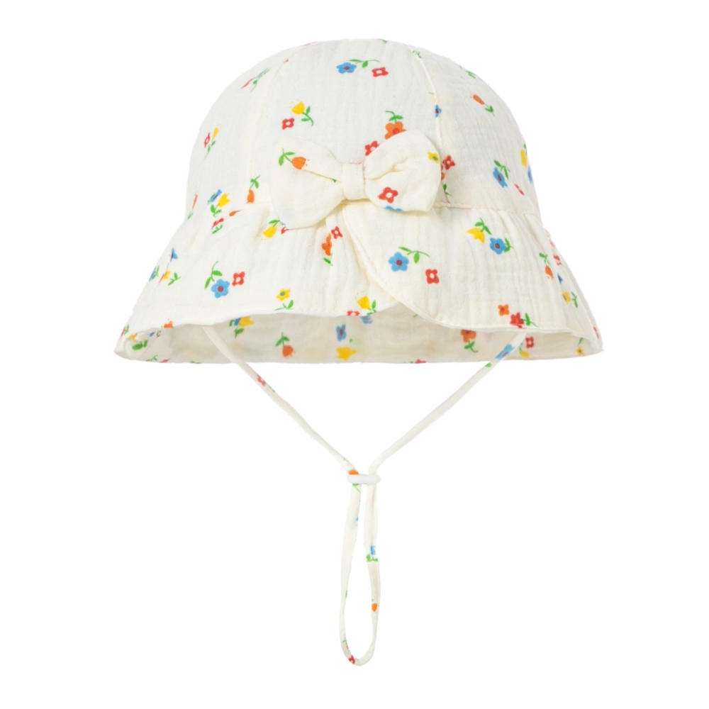 Kids Girl Bucket Hat Cute Bow Summer Beach Sun Hat Wide Brim Caps 