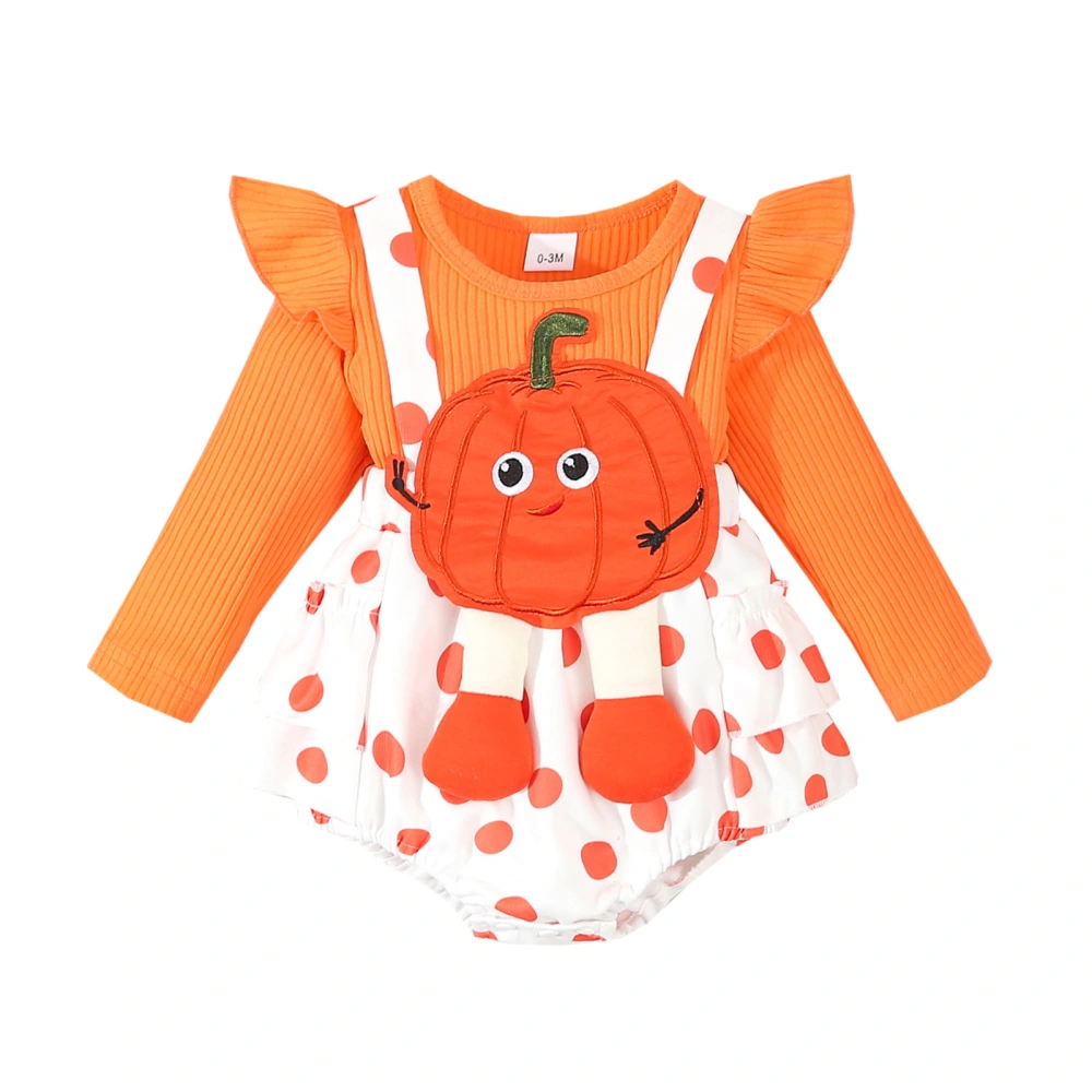 Baby Girls Rompers Halloween Clothes Pumpkin Embroidery Jumpsuits