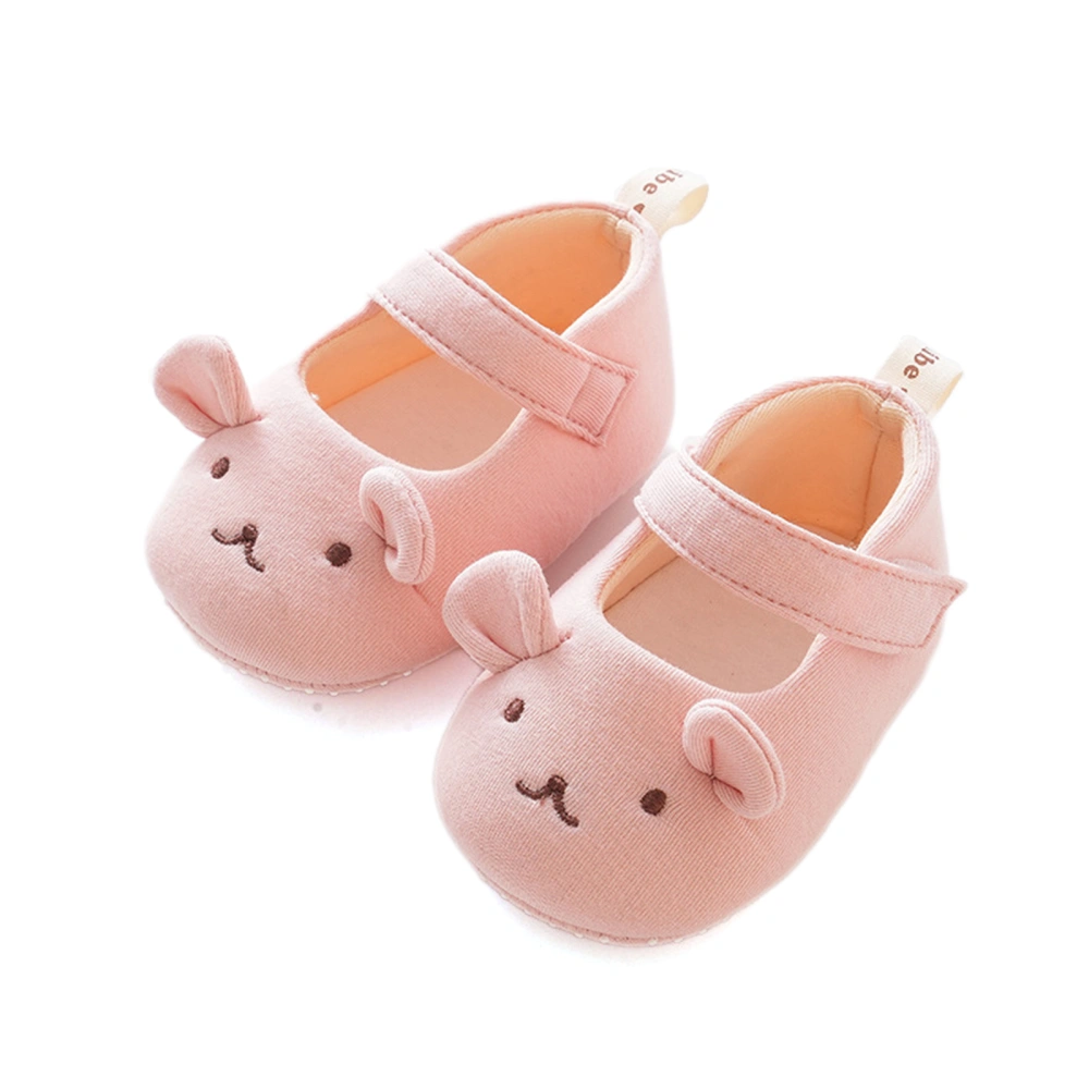 Baby Girl Dress Flats Soft Soles Cute Bear Embroidery Mary Jane Shoes 