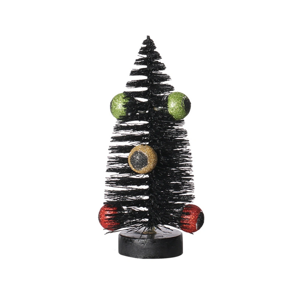 Small Halloween Tree Eyeball Bottle Brush Tree Tabletop Decorations