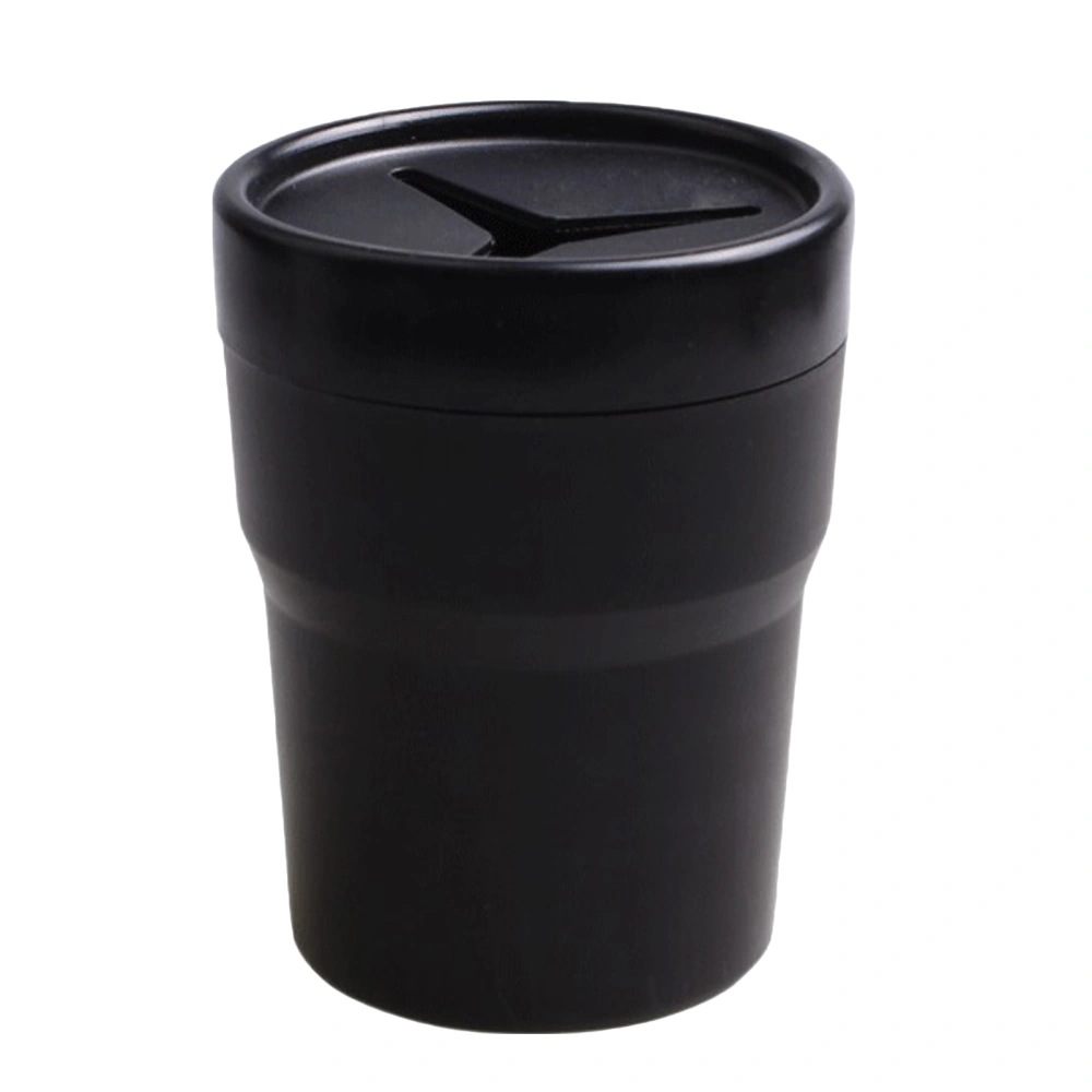 Car Trash Can with Lid Automotive Cup Holder Rubbish Storage Bin