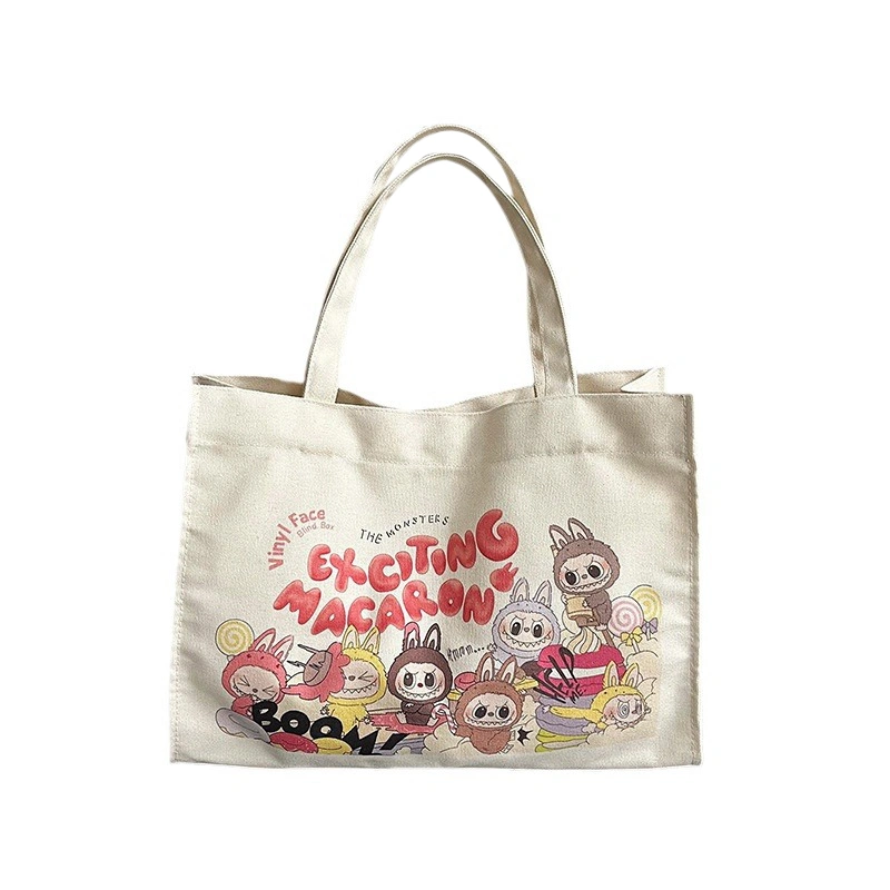 Women Canvas Tote Bag Fashion Cartoon Print Shoulder Purse Grocery Bag