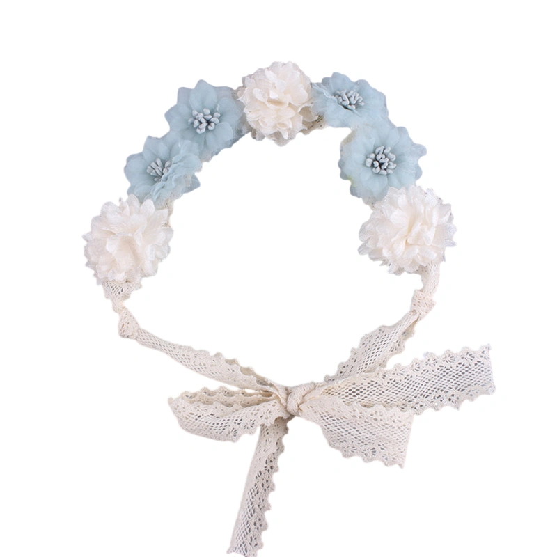 Kid Girl Headband Flower Lace Tie Hairband Princess Hair Accessories 