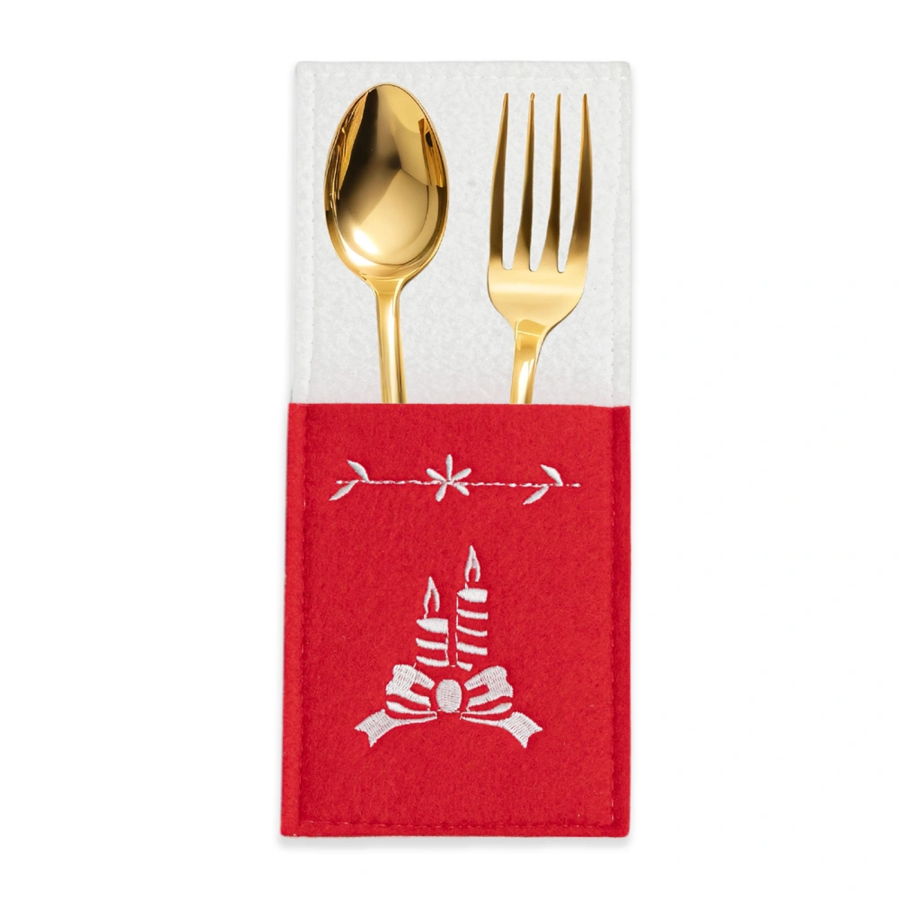 Christmas Silverware Holders Tableware Knife and Fork Bags Pouches