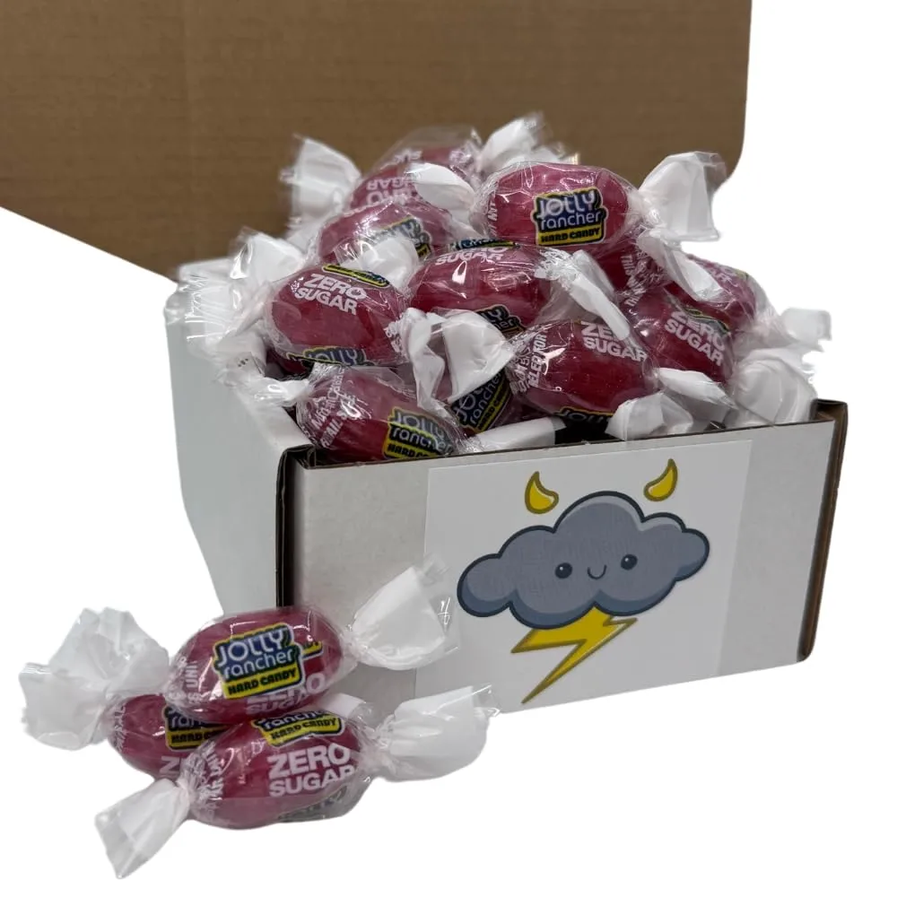 BOLT BOX Jolly Rancher Sugar Free (Zero Sugar) Hard Candy - 42 Piece Count - Packed By Bolt Box (Raspberry)