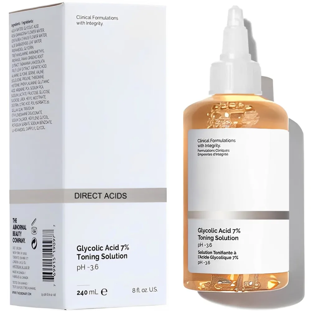 Glycolic Acid 7% Exfoliating Toner 240ml, Glycolic Acid Toning Solution for Diminished Dullness and Fine Lines, Reduces Skin Blemishes, Rejuvenate Your Skin