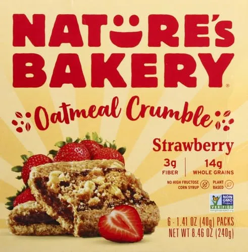 Nature's Bakery Oatmeal Crumble Strawberry Bars, 1.41 Oz, 6 Ct (Pack of 2)