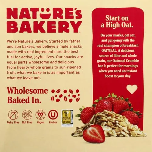 Nature's Bakery Oatmeal Crumble Strawberry Bars, 1.41 Oz, 6 Ct (Pack of 2)