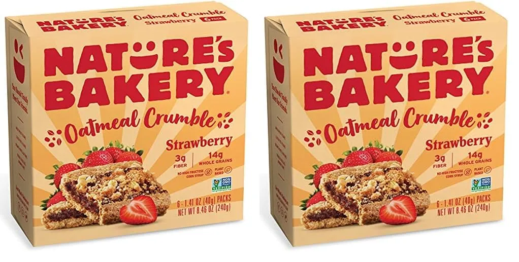 Nature's Bakery Oatmeal Crumble Strawberry Bars, 1.41 Oz, 6 Ct (Pack of 2)