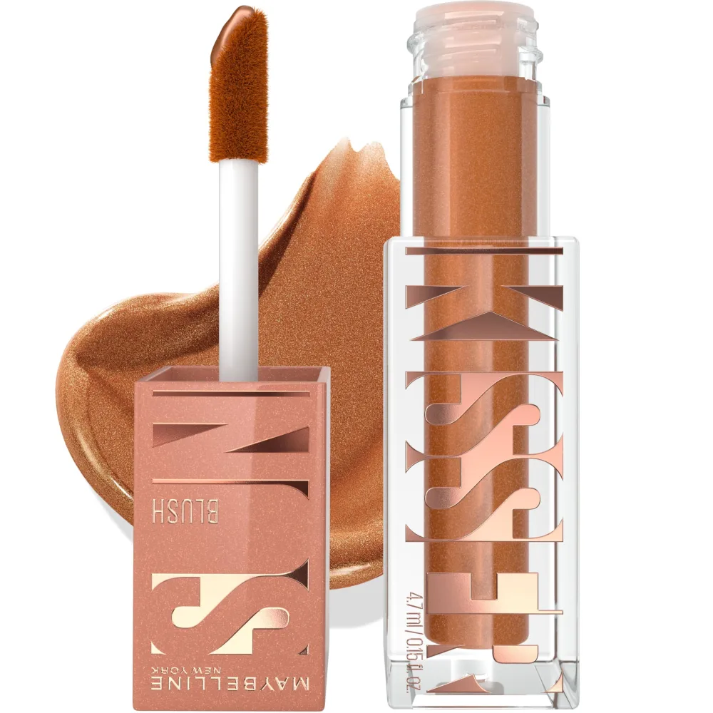 Maybelline Sunkisser Multi-Use Liquid Blush and Bronzer, Blendable, Longwear, Glowy Make Up, Electric Bronze, 1 Count