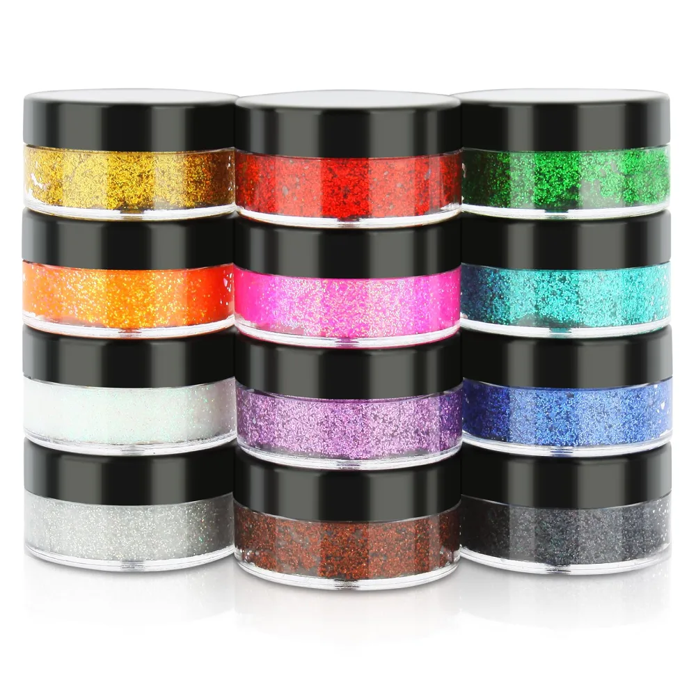 Body Glitter, Face & Body Glitter Gel, Face Glitter Makeup, Hair Glitter, Festival Rave Fine Glitter, 12 Colors