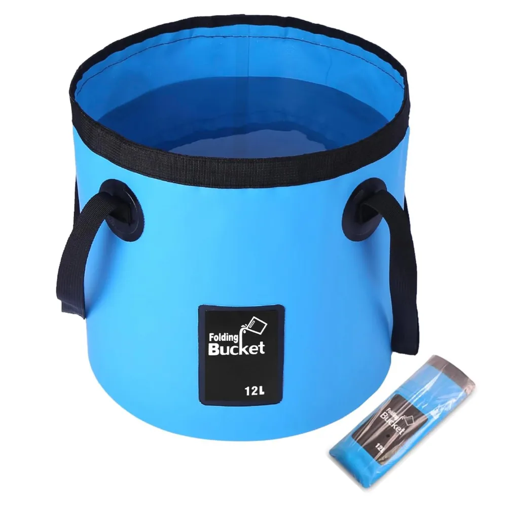 Wlikn Collapsible Bucket with Handle, Lightweight Folding Water 5 Gallon 20L, Multifunctional Portable Collapsible Bucket Wash Basin for Outdoor Travelling Camping Fishing Gardening Car Washing