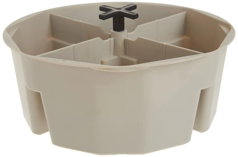 Custom Leathercraft1154 4-Inch High, Full-Round Bucket Tray,Cream White