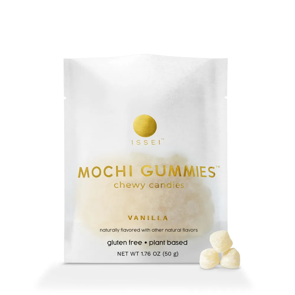 ISSEI Mochi Gummies Chewy Candies (1.76 Ounce, VANILLA)