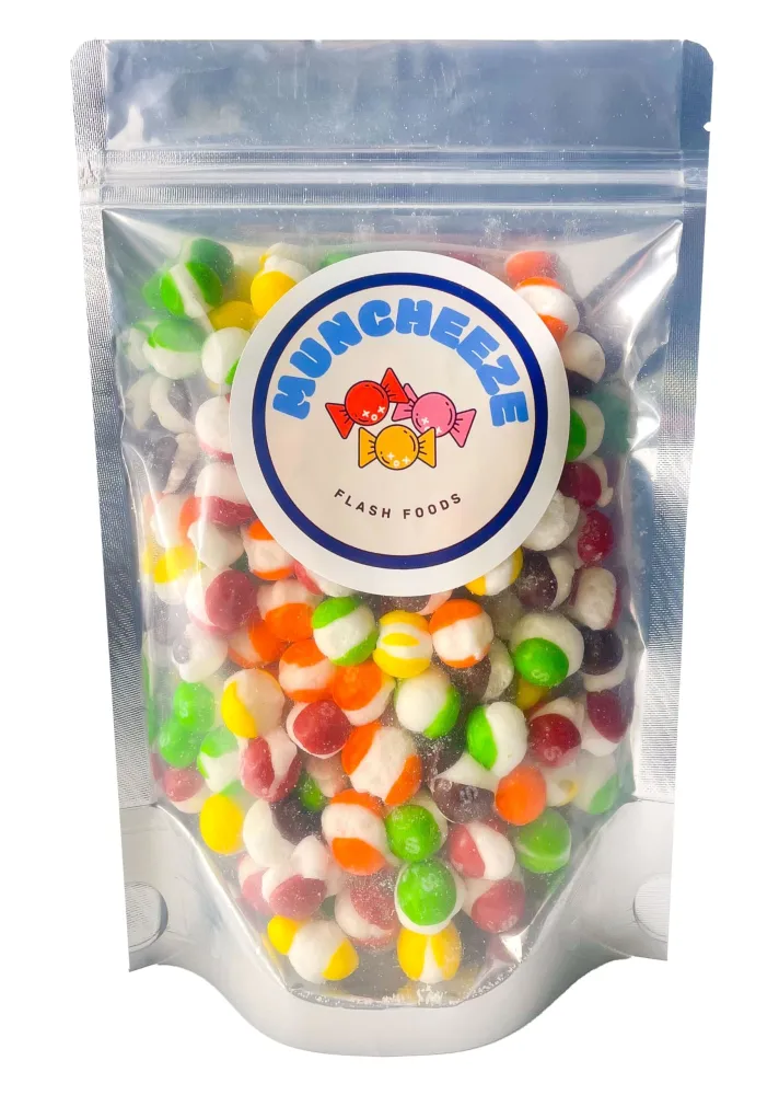 Freeze Dried Skittles - Muncheeze Gourmet Freeze Dried Candy Skittles (8 oz), Assorted Fruity Flavors (Original Rainbow)